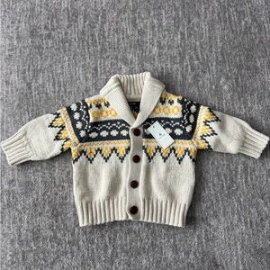 GAP Kids Knit Cardigan - Cream, Yellow, and Black